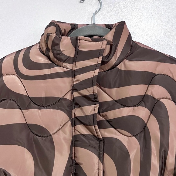 NWT ASOS Design Chocolate Swirl Quilted Limited Edition Padded Puffer Jacket - Picture 4 of 16